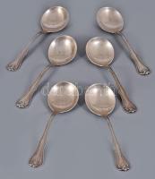 6 darabos ezüst (Ag) kanál szett, jelzett, sterling, 132g