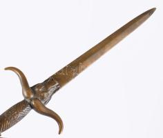 Antik réz levélnyitó, h: 25 cm