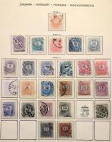 Magyar gyűjtemény maradvány 1874-1944 + portók 1903-1985 Schaubek előnyomott albumban, benne teljes és hiányos sorok, bélyegek