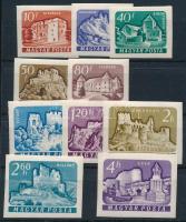 1961 Várak II. vágott sor (ráncok) / 1737-1746 imperforate set (creases)