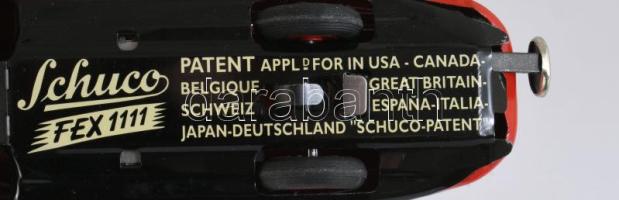 Schuco FEX 1111 felhúzhatós, mechanikus fém játékautó, Magyarországon gyártott. Eredeti dobozában, k...
