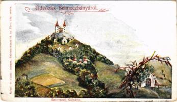 Selmecbánya, Schemnitz, Banska Stiavnica; Selmeczi kálvária. Nyomta és kiadta Joerges 14. sz. / calvary (vágott / cut)