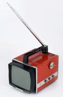 cca 1970 Szovjet kisméretű televízió, kábel nélkül, működik, 22x14 cm
