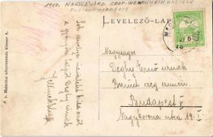 Nagylévárd, Velké Leváre; Gróf Wenckheim kastély. Malaczkai könyvnyomda Wiesner A. kiadása / castle ...