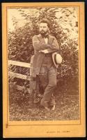 cca 1880 Férfiportré, keményhátú fotó Szinay és Társa miskolci műterméből, 10,5×6,5 cm