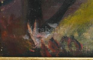 Kecskeméti István (1932-2006): Piac. Olaj, vászon. Jelezve balra lent. Fakeretben. 100x90 cm