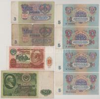 Szovjetunió 1961. 3R (2x) + 5R (4x) + 50R + 1991. 10R T:F-VG Soviet Union 1961. 3 Rubles (2x) + 5 Rubles (4x) + 50 Rubles + 1991. 10 Rubles C:F-VG