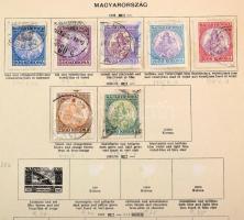 1918-1963 Bélyegek, sorok régi albumlapokon, jobb kiadásokkal + 1945-1962 Régi magyar bélyegalbum ke...