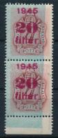 1945 Kisegítő portó 20f/4f pár elcsúszott alapnyomattal (betapadás) / Mi P 165 pair with shifted bur...