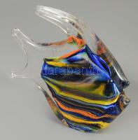 Joska anyagában színezett üveghal asztaldísz, hibátlan, m: 11,5 cm