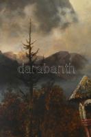 Böhm Pál (1839-1905): Hegyvidéki táj anyával és gyermekével, 1888. Olaj, fatábla. Jelezve balra lent...