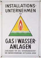 Német zománcozott figyelmeztető tábla, 42x30 cm