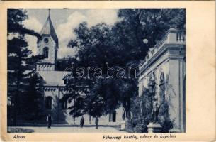 1932 Alcsút (Alcsútdoboz), Főhercegi kastély, udvar és kápolna. Király József kiadása (EK)