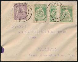 Románia 1924 Levél felezett bélyeggel "DALNIC" - Brassóba