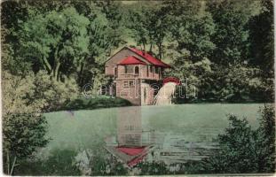 1918 Csákvár, Geszner ház és forrás, malom. Székely Sándor fényképész felvétele (EK)