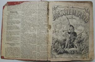 1868 Borsszem Jankó - Társadalmi és politikai élclap I. évfolyam 1-10. számok korabeli papírkötésben...
