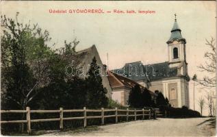 Gyömöre, Római katolikus templom. Koch Lőrinc kiadása (ázott / wet damage)
