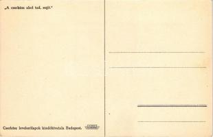 A cserkész ahol tud, segít. Cserkész levelezőlapok kiadóhivatala, Klösz Coloroffset / Hungarian boy ...
