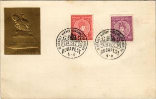 1916 Nemzeti Áldozatkészség Szobra dombornyomott segélylap / WWI Austro-Hungarian K.u.K. military ch...