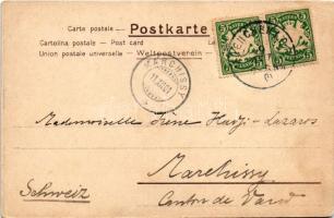 1901 Im Lenz, Lith. Anst. von Hubert Köhler / love couple art postcard s: Ferd. Spiegel (EK)