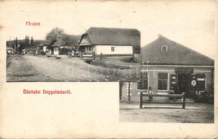 Nagyalmás main street and the shop of János Karácsonyi