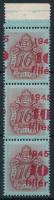 1945 Kisegítő portó 40f/16f ívszéli hármascsík elcsúszott felülnyomással / Mi P 169 margin stripe of...