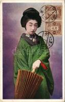 1922 Japanese lady art postcard. TCV card (EK)