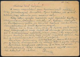 1946 Díjkiegészített díjjegyes levelezőlap tábori postáról küldve / PS-card with additional franking...