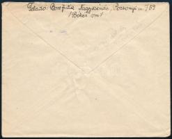 1945.febr.5. Levél készpénzes bérmentesítéssel Nagyszénásról Szegedre / Cover with handwritten frank...