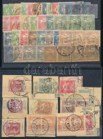 Turul összeállítás, benne párok, hármas csíkok, bélyegzések, kivágások 4 db stecklapon