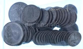 1941. 1P Al (10x) + 1942. 1P Al (10x) + 1944. 1P Al (10x) + 1941. 2P Al (10x) + 1942. 2P Al (10x) + 1943. 2P Al (5x) + 1943. 5P Al "Horthy Miklós születésének 75. évfordulójára" (4x) T:XF,VF