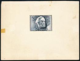 1948 Légrády Sándor eredeti bélyegterve egy kiadatlan Zeneszerzők sorozathoz kifogazott bélyegméretb...