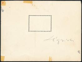 1948 Légrády Sándor eredeti bélyegterve egy kiadatlan Zeneszerzők sorozathoz kifogazott bélyegméretb...