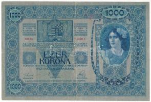 1902. 1000K vízszintes, piros "DEUTSCHÖSTERREICH" felülbélyegzéssel, "1201 16396" T:F pici szakadás Adamo K35B
