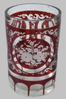 cca 1850 Szerb hercegi, későbbi király család pohara, rajta a hercegi címerrel. Bíborpácolt, kis lep...