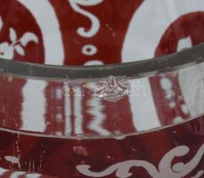 cca 1850 Szerb hercegi, későbbi király család pohara, rajta a hercegi címerrel. Bíborpácolt, kis lep...