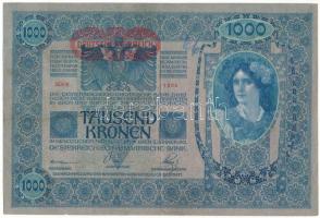 1902. 1000K vízszintes, piros "DEUTSCHÖSTERREICH" felülbélyegzéssel, "1203 16668&quot...