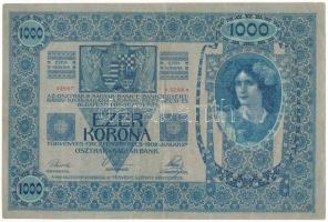 1902. 1000K vízszintes, piros "DEUTSCHÖSTERREICH" felülbélyegzéssel, "1220 12567" T:F pici szakadás Adamo K35B