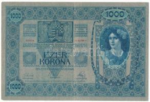 1902. 1000K vízszintes, piros "DEUTSCHÖSTERREICH" felülbélyegzéssel, "1254 10538" T:F pici szakadás Adamo K35B