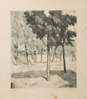 Biai-Föglein István (1905-1974): Utca. Rézkarc, papír, jelzett, kartonra kasírozva, ázásnyomokkal, 29×24 cm