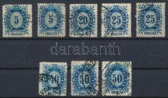 1874 Réznyomat távírda 8 db bélyeg/ Telegraph 8 stamps