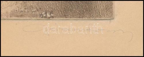 Gózon Lajos (1913-1981): Menyecske népviseletben. Rézkarc, papír, jelzett. 30×20 cm