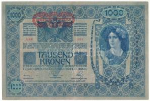 1902. 1000K vízszintes, piros "DEUTSCHÖSTERREICH" felülbélyegzéssel, "1092 15522&quot...