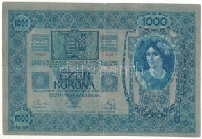 1902. 1000K vízszintes, piros "DEUTSCHÖSTERREICH" felülbélyegzéssel, "1262 09386" T:F Adamo K35B