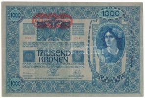 1902. 1000K vízszintes, piros "DEUTSCHÖSTERREICH" felülbélyegzéssel, "1219 84024&quot...