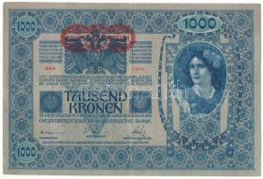 1902. 1000K vízszintes, piros "DEUTSCHÖSTERREICH" felülbélyegzéssel, "1219 94562&quot...