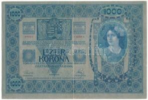 1902. 1000K vízszintes, piros "DEUTSCHÖSTERREICH" felülbélyegzéssel, "1235 94050" T:F Adamo K35B