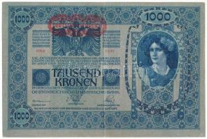 1902. 1000K vízszintes, piros "DEUTSCHÖSTERREICH" felülbélyegzéssel, "1235 94050&quot...