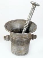 Alumínium mozsár, törővel, m: 12 cm, törő h: 21 cm