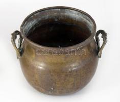 2 darab rézlemez kaspó, m: 13 cm